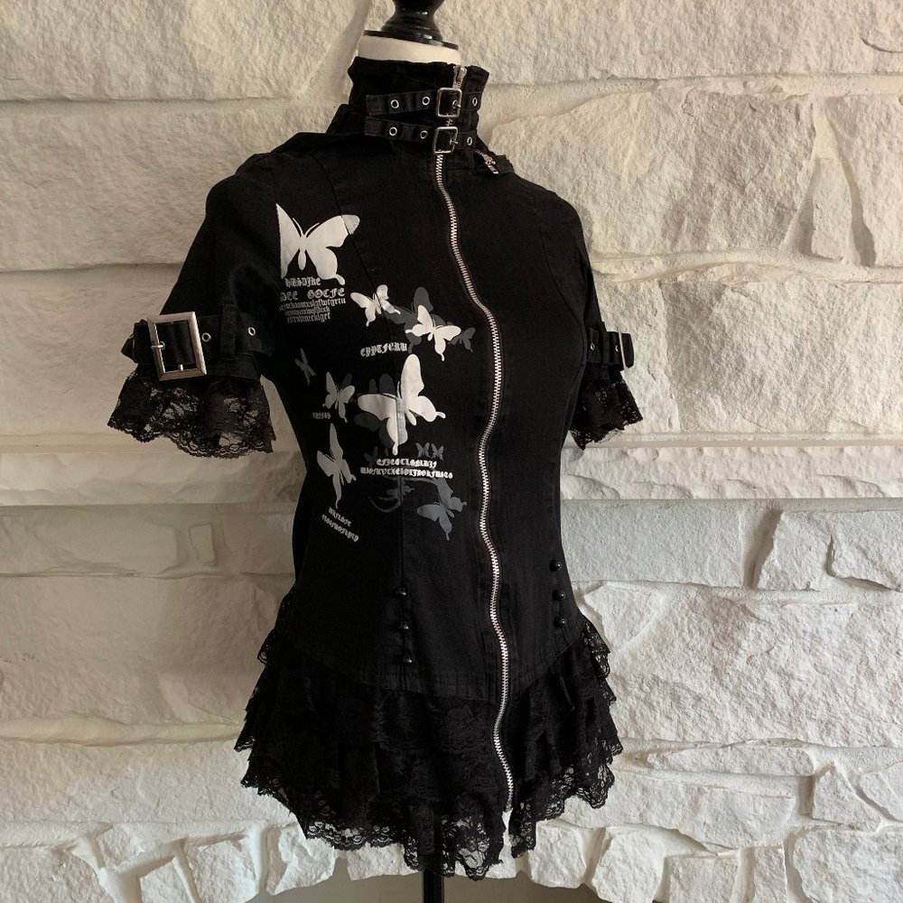 Goth Lolita Zipper Top